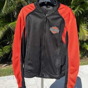 Authentic Harley-Davidson Men's mesh Black and Orange Jacket